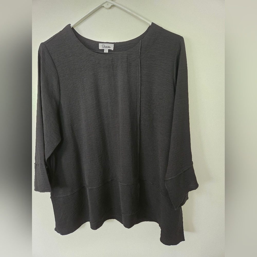 SHANA Black Long Sleeve Top